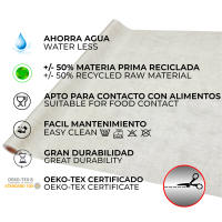 Mantel de tela rectangular, Antimanchas, Impermeable, Lavable, Liso, Mesa de hogar, Para el comedor, Cocina, Moderno, liso, Beige - details 5