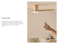CREATE - Ventilador de techo 40W silencioso Ø132 cm con luz LED en cuerpo y lámpara - WIND CALM RATTAN - details 3