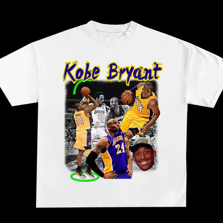 Camiseta Kobe American Jersey Talla 24 Impresa Para Hombre Y Mujer Verano Manga Corta Top Casual Material Algodón Y Poliéster - 1