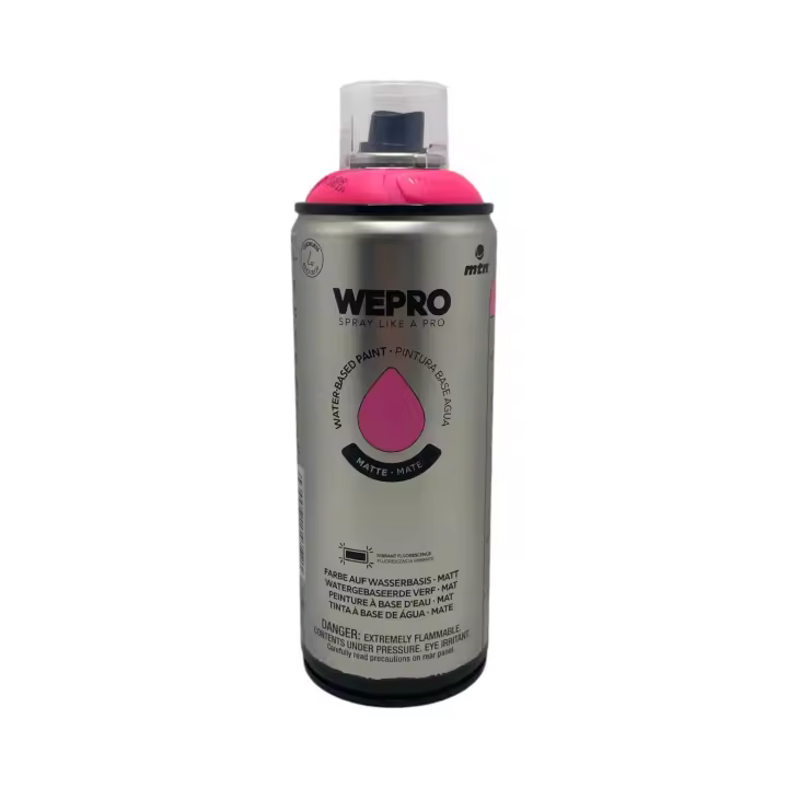 MTN WEPRO FUCSIA FLUOR 400ml - base agua, alta opacidad, muy duradero, bajo olor, gran adherencia, secado rápido, multisuperficie, para interior y exterior - 1