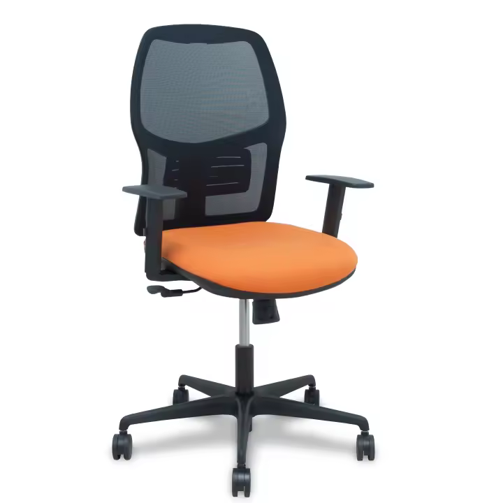Silla Alfera sincro malla negra bali naranja brazo regulable - 1
