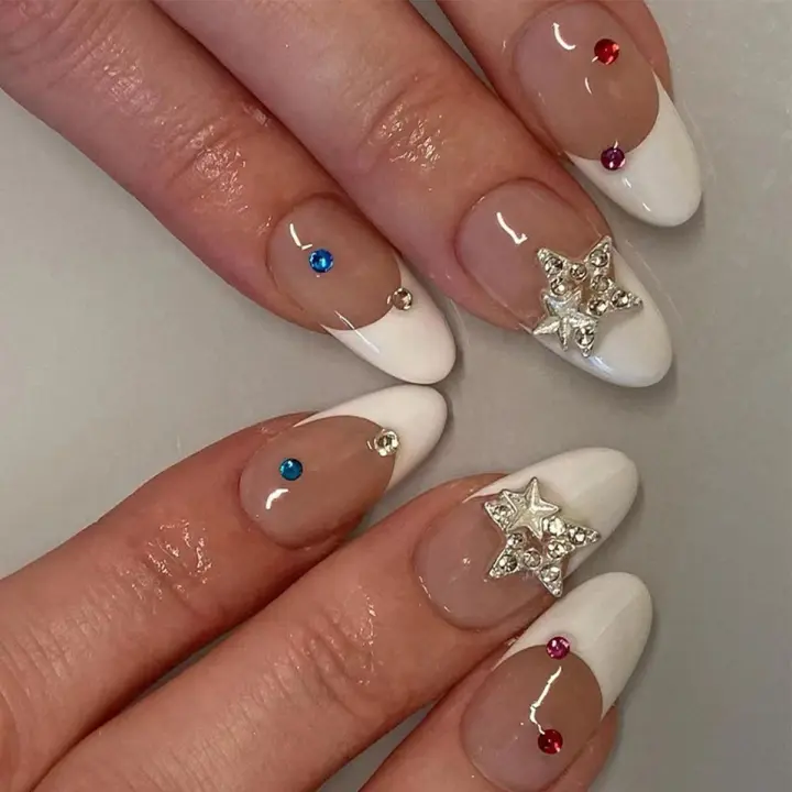 Uñas Postizas Largas De Moda 24Pcs Reutilizables Brillantes En Color Sólido Con Pegamento Para Mujeres Y Niñas - 1