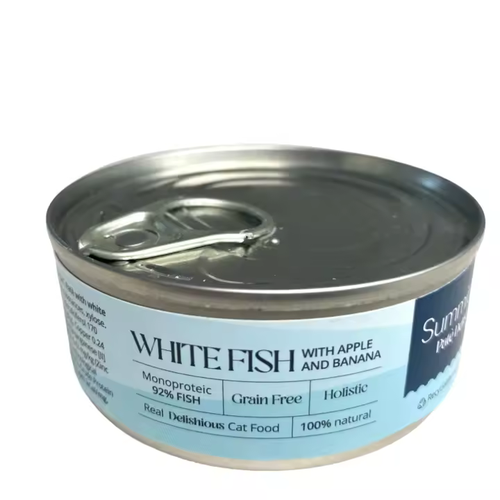 Paté para Gatos de Pescado Blanco Monoproteico Grain Free con Manzana y Banana 85 gr - 1