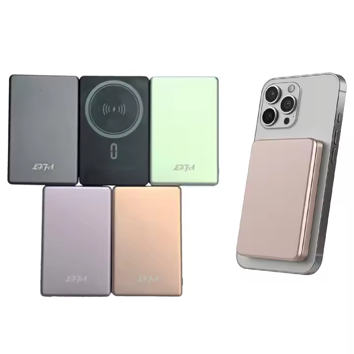 Banco de Energía Magnético 6000 mAh con Carga Inalámbrica Rápida de 15 W y USB-C de 20 W, Compacto y Portátil, Compatible con los teléfonos inteligentes con carga inalámbrica. - 1