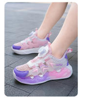 Zapatillas De Verano Para Niños Y Niñas Con Hebilla Rotativa Y Luz Propia Zapatos De Caminar Transpirables Talla True Fit Material Superior De Malla - details 10