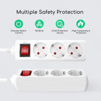 Aigostar Regleta alargador de 2/3/4/5 enchufes con cable de 1,5 metros e interruptor. Color Blanco - details 4