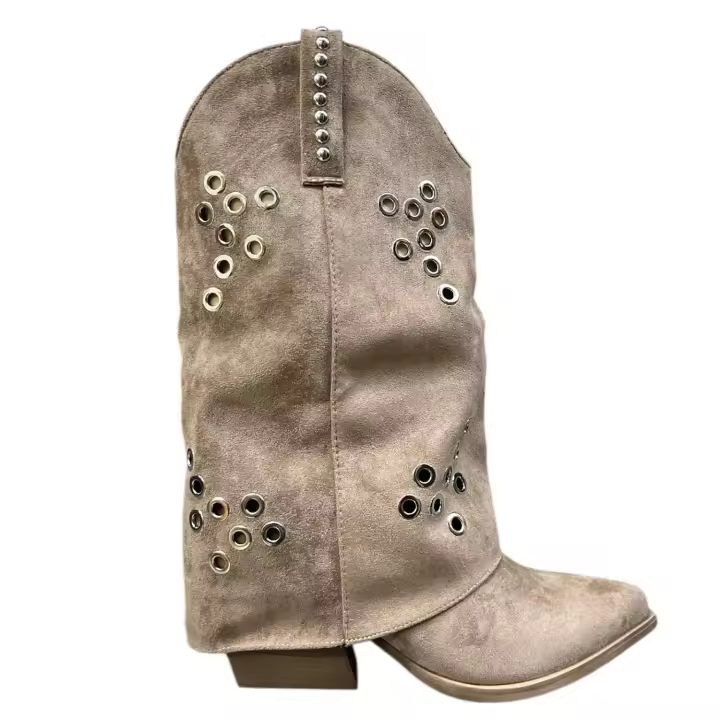 Bota Tachas Taupe - 1