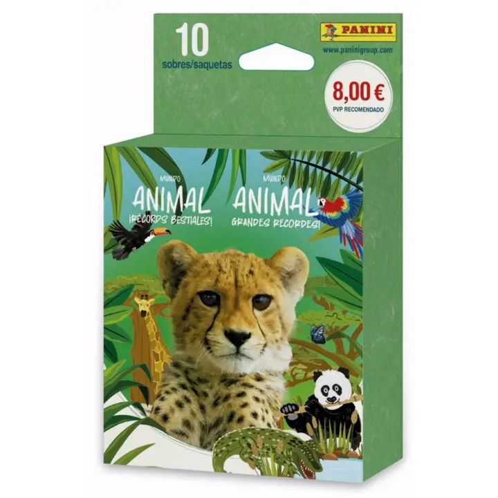 Ecoblister 10 Sobres Cromos Mundo Animal Los Records Panini - 1