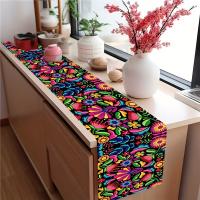 Mantelero De Lino Para Fiesta Mexicana De Dia De Los Muertos Y Cinco De Mayo Decoración Para Mesa De Comedor Y Cocina - details 4