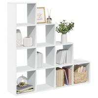 vidaXL Librería divisora 4 niveles madera negra 131,5x29x131,5 cm en color Negro/Gris sonoma/Gris hormigón y más - details 3