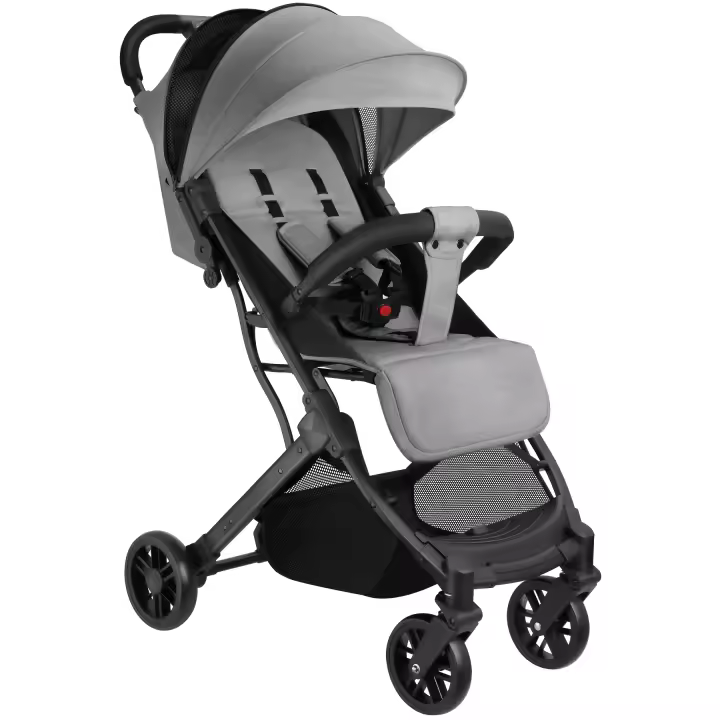 Tectake - Carrito de bebé Finn, plegable, arnés de 5 puntos, Carrito de bebé plegable con una sola mano para niños pequeños de 0 a 36 meses, Capota plegable con ventana de malla que se abre con cremallera, Arnés de 5 puntos ajustable en longitud y barra - 1