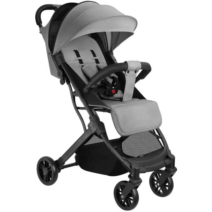Tectake - Carrito de bebé Finn, plegable, arnés de 5 puntos, Carrito de bebé plegable con una sola mano para niños pequeños de 0 a 36 meses, Capota plegable con ventana de malla que se abre con cremallera, Arnés de 5 puntos ajustable en longitud y barra - 1