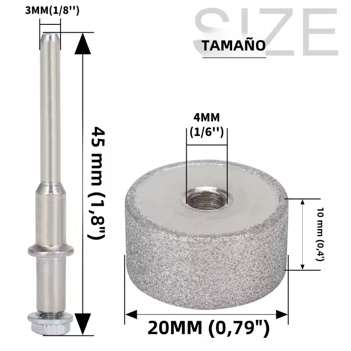 Sbestily Rueda De Mezcla Diamante 20mm Cabeza De Molienda Cilíndrica Mini Para Dremel Rotario Piedra Joyería Cerámica Madera - 1