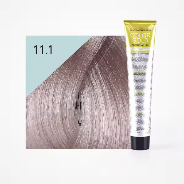 Tinte Color Gold sin amoniaco 100ml: 11.1 Super Rubio Platino Ceniza - Design Look - 1