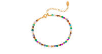 Nuevo Sentido de alto nivel de estil étnico Bohemio Piedra natural Colores combinados pulsera hecha a mano de cuentas Mujer Cien con accesorios - details 0