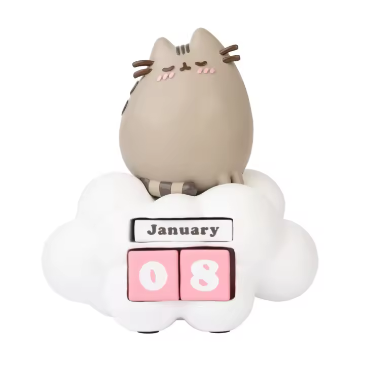 Calendario perpetuo 3D Pusheen Perfect Love Collection - Calendario 3D Pusheen - Figura Pusheen ideal para decoración de habitación de niña - Calendario de sobremesa, licencia oficial - 1