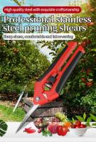 Tijeras De Jardín Airaj Antideslizantes Y Labor-Saving Para Ramas De Flores Y Frutas Con Hojas De Acero Inoxidable Y Mango De Goma - details 1