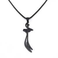 Collar De Acero Inoxidable Imam Ali Espada Árabe Para Mujeres Y Hombres Collar De Color Negro Islamico Joyería N2657S06 - details 4