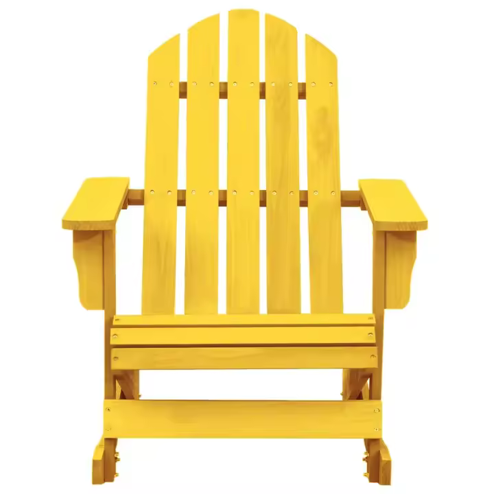 Silla mecedora Jardín Adirondack Madera Maciza Abeta Amarillo - 1
