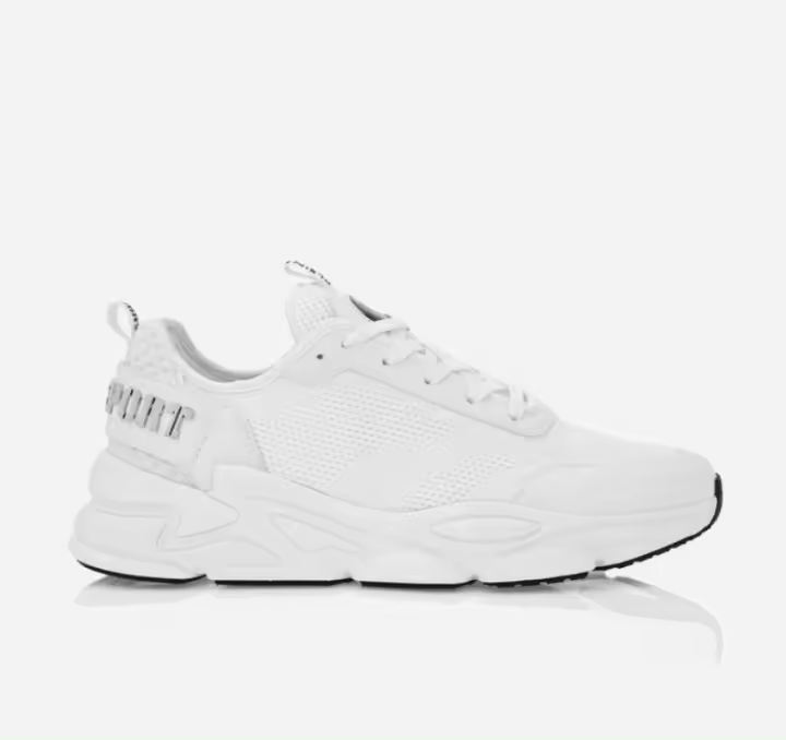 PLEIN SPORT Zapatilla casual color blanco con logo en talón plateado - 1