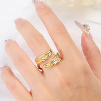 Encanto Anillo de lazo para mujer, estilo elegante, chapado en cobre de 14 quilates, con flor. - details 18