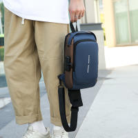 Bolso De Hombro Para Hombre Con USB Multifuncional Antirrobo Cruzado Viaje Sling Bolsa De Pecho Estilo Casual Tote Unisex - details 5