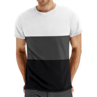 Camiseta deportiva de verano de manga corta con cuello redondo informal de talla grande para hombre, a juego con el color, a la moda para fitness - details 1