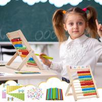 Cálculo De Abacús De Madera Juguete Educativo Montessori Para Niños Juguetes De Aprendizaje Matemático De Guardería Regalos Para Bebés - details 6