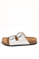 Sandalias de hombre con doble hebilla en polipiel y suela de corcho Chanclas planas cómodas plantilla acolchada Paloma Wang - details 0