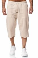 Pantalón casual de lino y algodón para hombre - Estilo deportivo y fresco para verano (longitud 7/8) - details 3