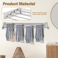Soporte De Secado De Ropa Plegable En Acero Inoxidable Montado En La Pared Para Viajes Y Balcones Collapsible Drying Rack - details 1