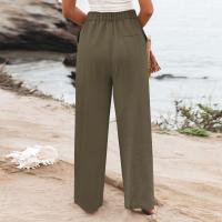 Pantalones Anchos Para Mujer Cintura Alta Elástica Trasera Negocios Casual Largo Pantalones Regulares De Pierna Recta Para Otoño/Invierno - details 34
