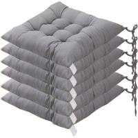 6 Cojines Cuadrados para Silla Cojines de Asiento de 40x40 Decoración del Hogar Cojín de Estera Acolada, Cómodo y Colorido, Ideal para Uso en Interior Exterior (Gris) - details 0