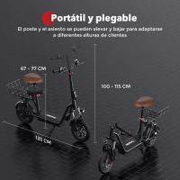 Patinetes Electricos Adultos iScooter i12 500W 12" 36V 7.5Ah Batería Máxima Alcance 35 Km Potente para Adultos - details 9