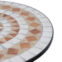 Outsunny Mesa de Jardín Mesa Mosaico Cerámica y Redonda Mesita de Café para Terraza Balcón Φ60x71cm - details 4