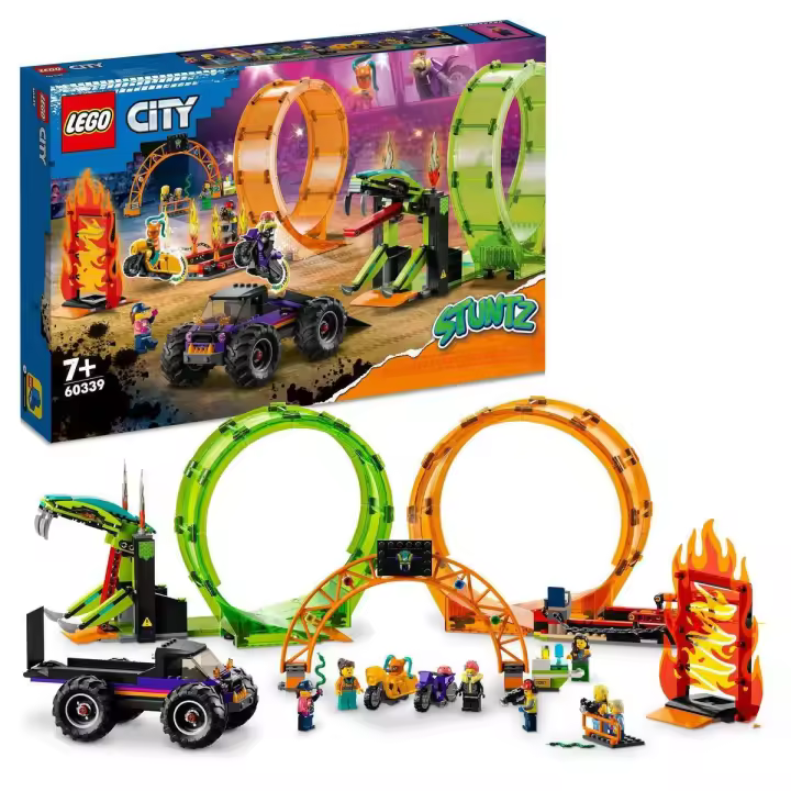 LEGO 60339 City Pista Acrobática con Doble Rizo Kit de Construcción (598 Piezas) - 1