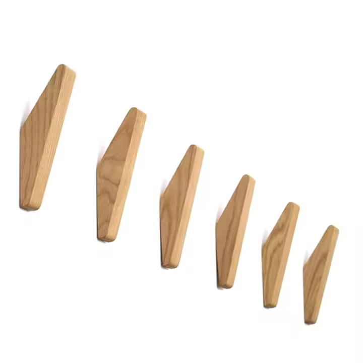 6 piezas de Ganchos de Madera 5 kg de capacidad de Carga, Ganchos de Sombrero Ganchos de Abrigo Ganchos multiusos Ganchos clave (juego de 6) - 1