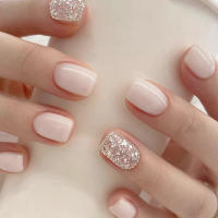 Uñas Postizas Cortas Y Minimalistas 24 PCs Con 1 Pegamento De Uñas Y 1 Linterna De Uñas Material De Acrílico Originales De China - details 11