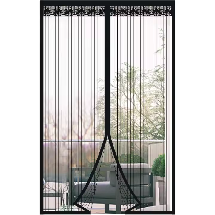 Cortina Magnetica Cortina Mosquitera para Puertas Cortina Antimosquitos Magnetica para puerta de balcón sala de estar puerta de patio (Negro, 90 * 200cm) - 1