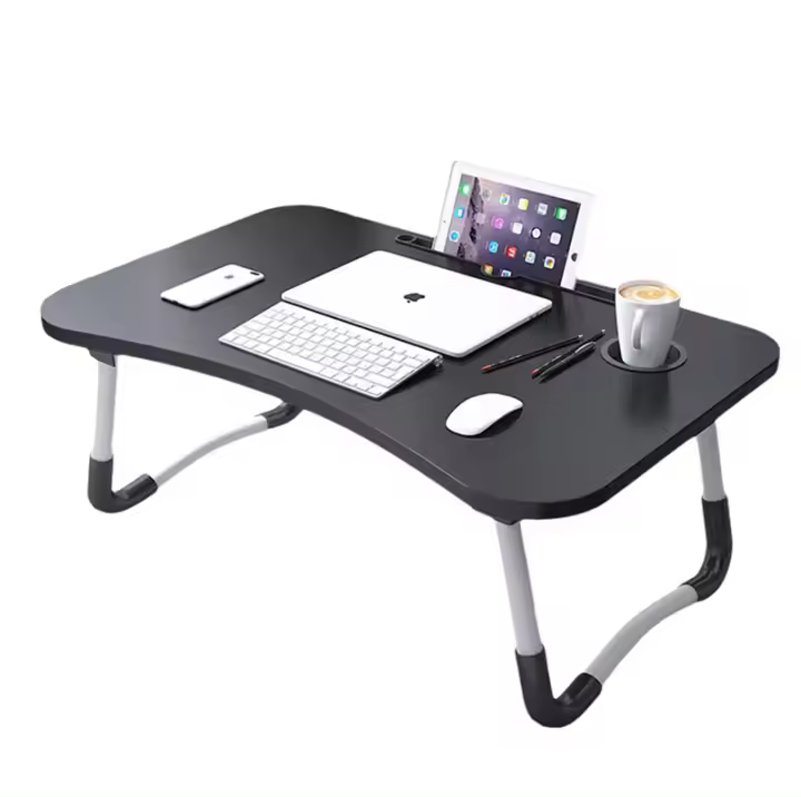 Mesa Con Patas Plegables Mesa Laptop Plegable De Madera Para Ordenador Portátil En Sofá O Cama Bandeja Auxiliar Multiusos Para Desayuno Leer O Trabajar 40X60X26 Cm Madera - 1