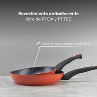 BERGNER Set de 2 sartenes Ø20Ø24cm en aluminio forjado rojo aptas para todo tipo de cocinas - details 2