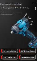 Llave de Impacto Eléctrica sin Escobillas 500Nm - Herramienta Profesional con Batería de Litio, Alta Torque para Talleres y Uso Industrial - details 7