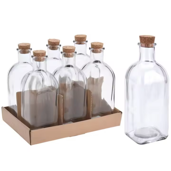 Botella vidrio tapon corcho 500 ml - 1