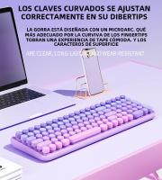 Teclado Inalámbrico Ergonómico 2.4G 106 Teclas Retro Con Teclas De Capa Redonda Función Multimedia Para PC/Laptop/Desktop - details 6