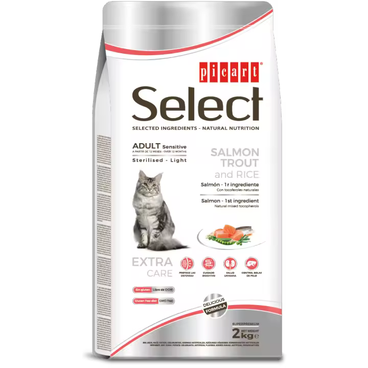 Picart Select ADULT Sensitive Salmon, Trout and Rice Sterilised – Light 2kg - 1