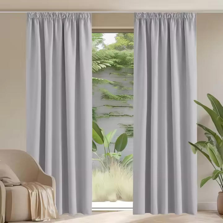 Cortinas Aislantes Termicas Cortinas Dormitorio Cortas Cortinas Opacas para Riel Blackout Curtains Cortinas Cocina Ventana 2 Piezas, 140x145 CM, Verde Claro - 1