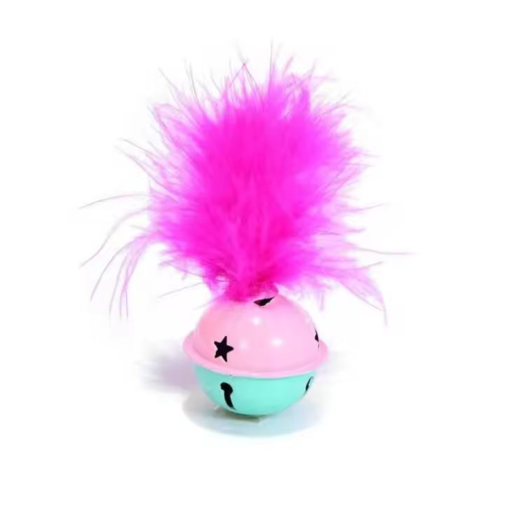 Freedog Cascabel con Plumero Rosa para Gatos - Juguete Estimulante y Divertido - 1