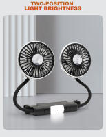 SEAMETAL Ventilador De Enfriamiento Para Coche Con Doble Cabeza Ajustable 360 Grados Bajo Ruido Fan Eléctrico Automotriz Tipo C Para Tablero RV Camión - details 4