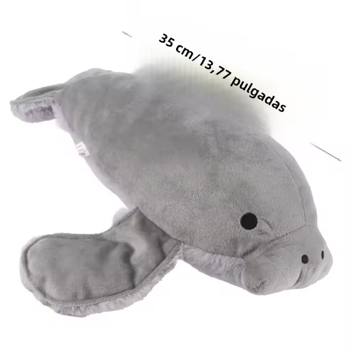 Peluche De Manatí De 35 Cm Juguete De Peluche De Mar Suave Almohada Decoración Para Habitación Regalo De Cumpleaños Para Niños Y Bebés - 1