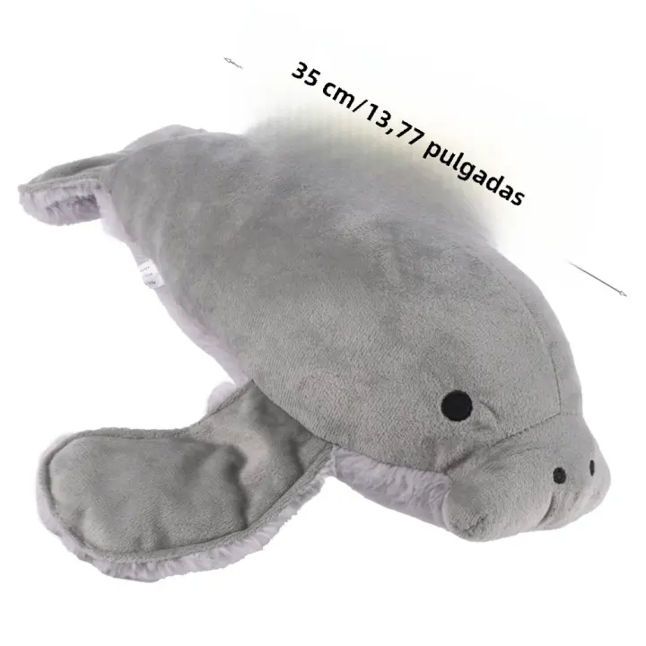 Peluche De Manatí De 35 Cm Juguete De Peluche De Mar Suave Almohada Decoración Para Habitación Regalo De Cumpleaños Para Niños Y Bebés - 1